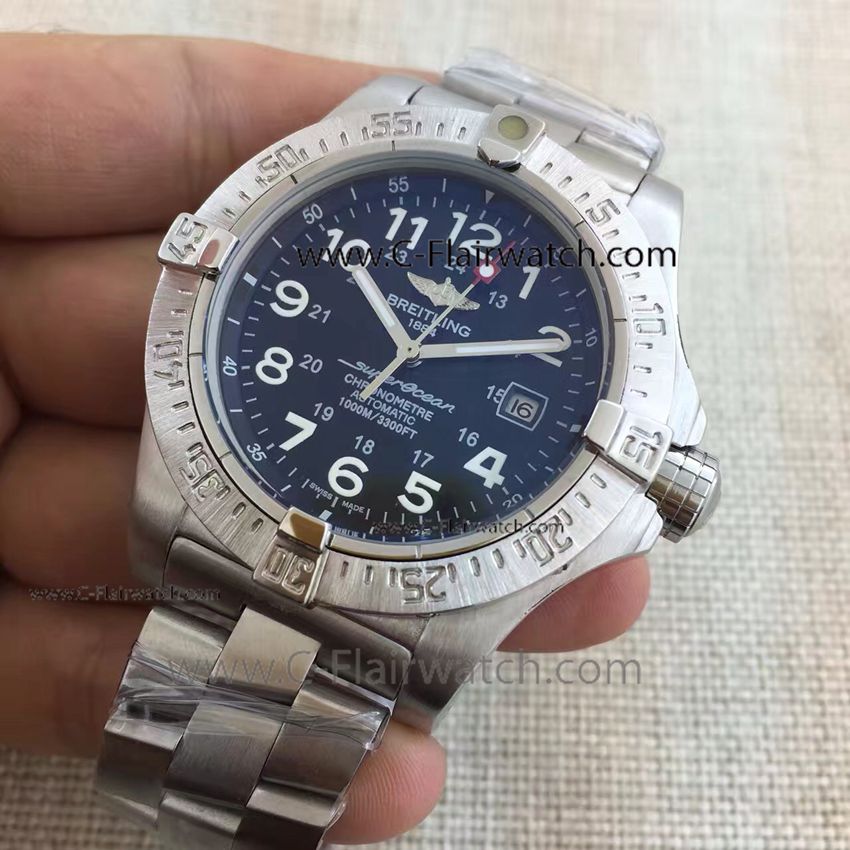 Breitling Superocean 1000m Black Dial Stainless Steel Watch